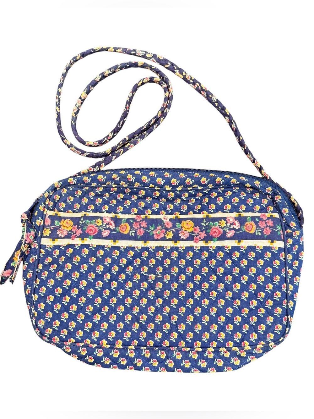Vera Bradley vintage Country Calico Blue crossbody bag purse retired floral